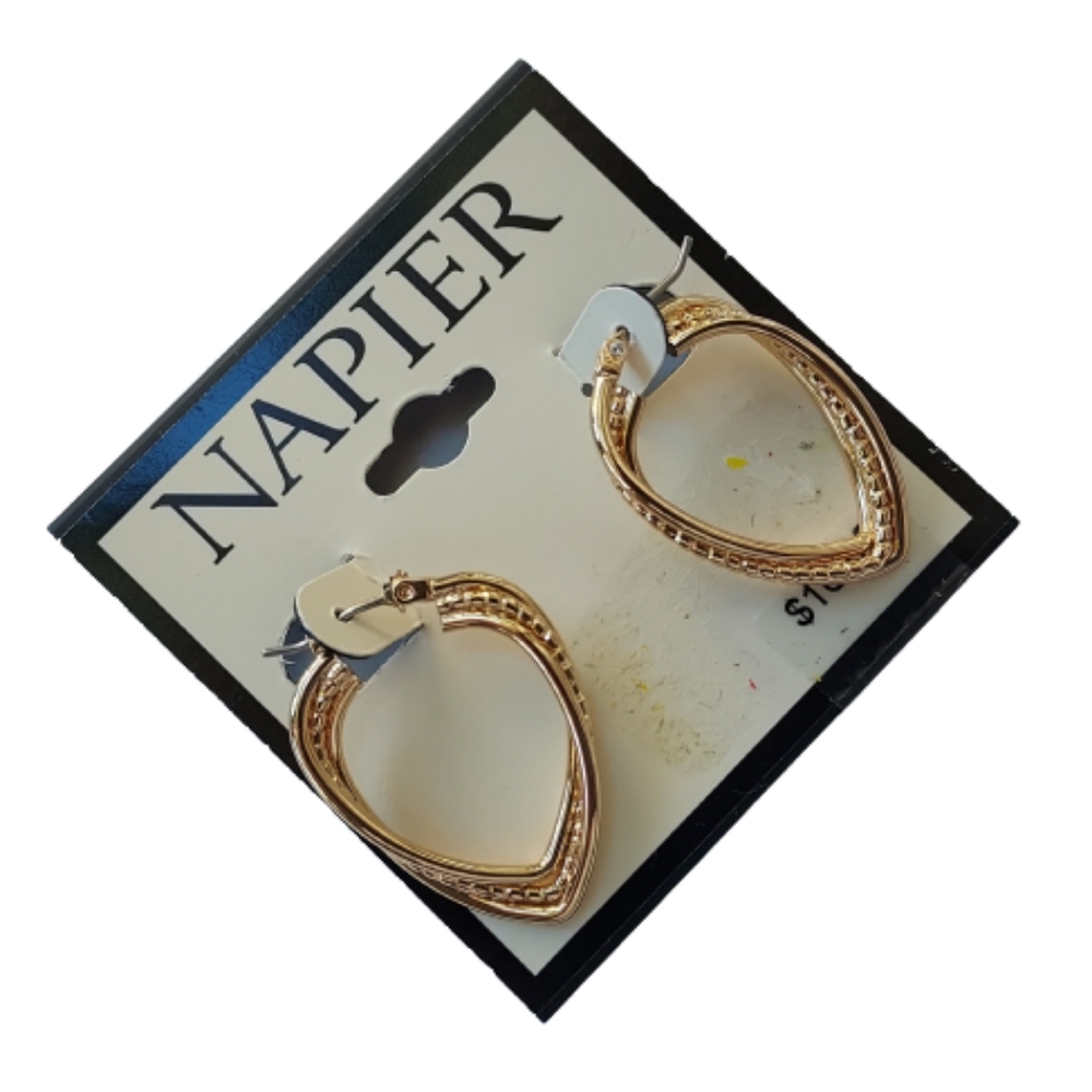 Napier Gold Tone Twist Earrings NEW NWT